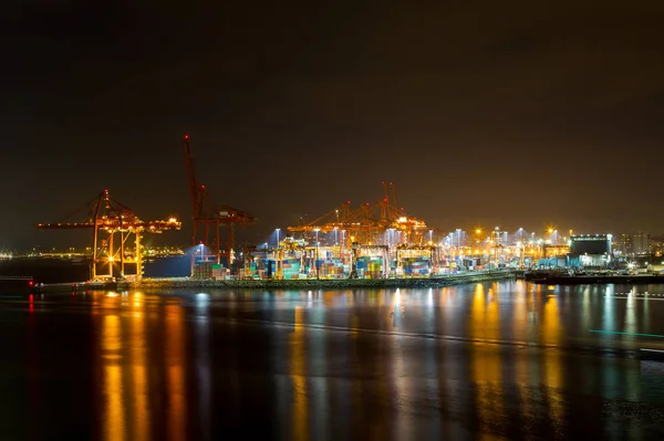 Porto di Vancouver BC di notte British Columbia Canada — Foto Stock