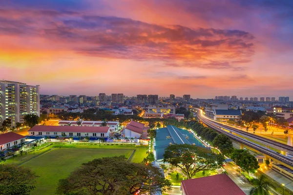 Sonnenaufgang bei mrt station in eunos singapore — Stockfoto