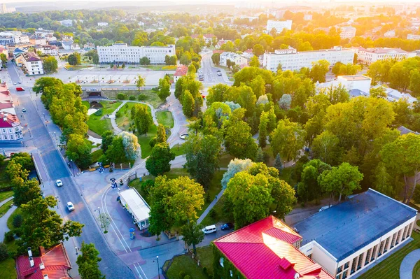 Grodno Belarus June 2019 Αεροφωτογραφία Του Κεντρικού Πάρκου Στην Πόλη — Φωτογραφία Αρχείου