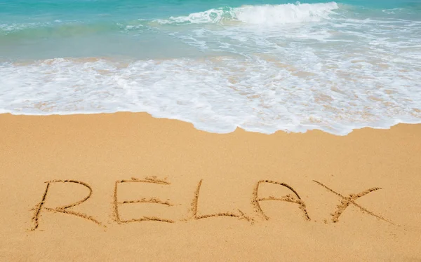 Relax message on the beach sand — Stock Photo, Image