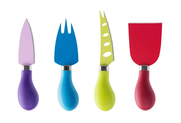 Set of  multicolored cheese knives — Stock Photo, Image