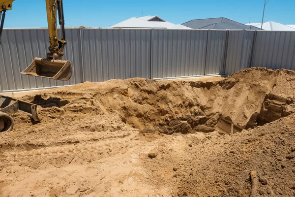 Swimming Pool Excavation — Stock Photo, Image