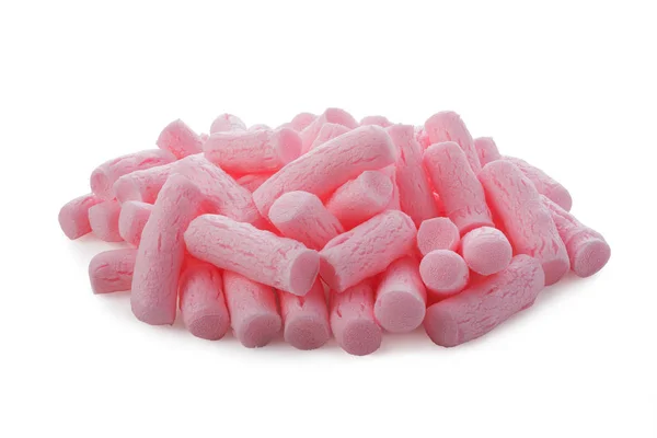 Pilha de amendoim de espuma de embalagem rosa — Fotografia de Stock