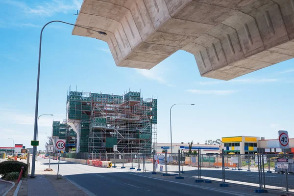 正在重建路 — 图库照片