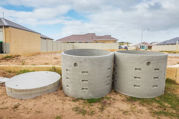 Twee concrete soakwells — Stockfoto