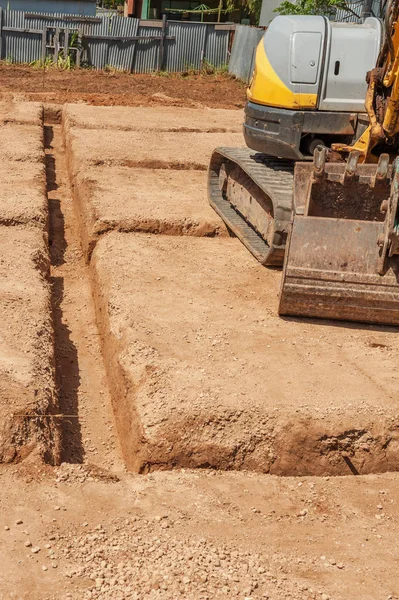 Lugar de construcción. Trabajos de excavación — Foto de Stock