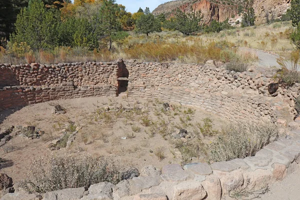 Η Μεγάλη Κίβα στο Εθνικό Μνημείο Bandelier, Νέο Μεξικό — Φωτογραφία Αρχείου