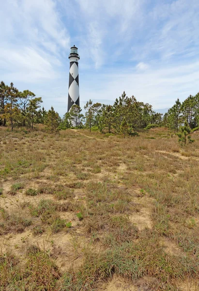 Cape Lookout fyr på södra yttre bankar i North Car Royaltyfria Stockbilder