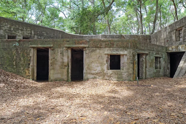 Concrete Ruins Gun Battery Fort Fremont Constructed Spanish American War — Stock Photo, Image