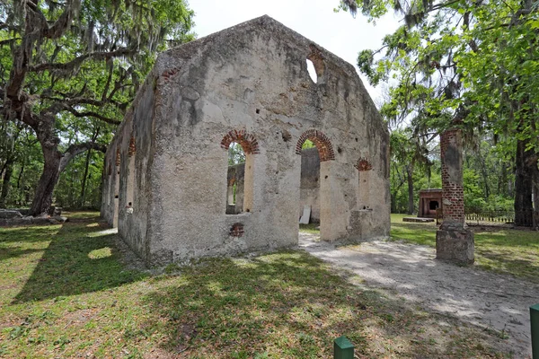 Tabby Wall Ruins Chapel Ease Saint Helenas Episcopal Church Saint — Stock Photo, Image