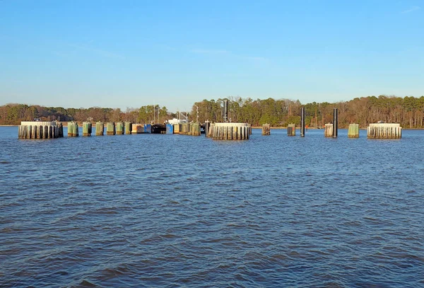 Jamestown Island Dokken Van Jamestown Scotland Ferry Gezien Vanaf James — Stockfoto