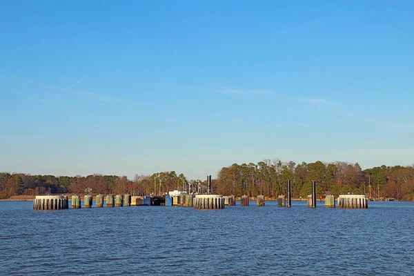 Jamestown Island Hamnen Jamestown Scotland Ferry Sedd Från James River — Stockfoto