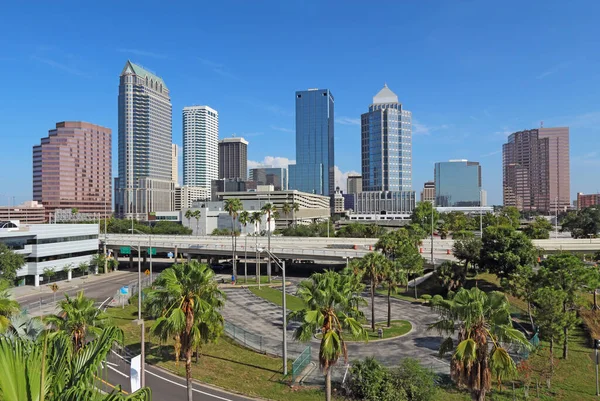Gökdelenleri Ofis Binaları Olan Tampa Florida Nın Silüeti — Stok fotoğraf