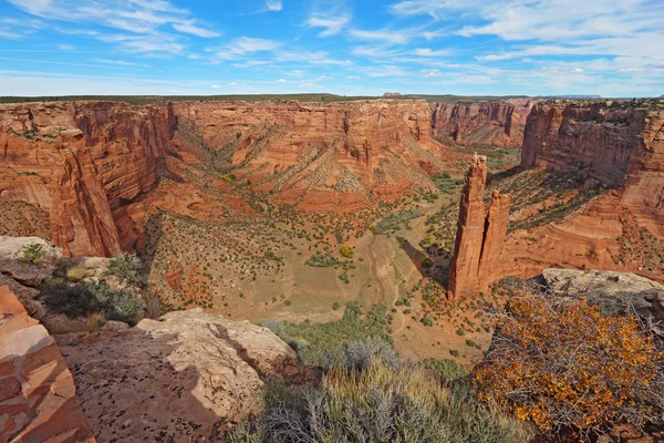 Der Rote Sandsteinturm Von Spider Rock Canyon Chelly National Monument — Stockfoto