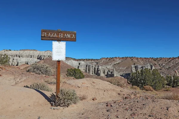 Abiquiu New Mexico October 2019 Sign Entrance Hiking Trails Dramatic — Stock Photo, Image