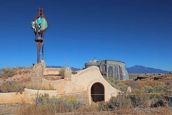 Taos New Mexico Oktober 2019 Umweltfreundliche Gebäude Aus Recycelten Materialien — Stockfoto