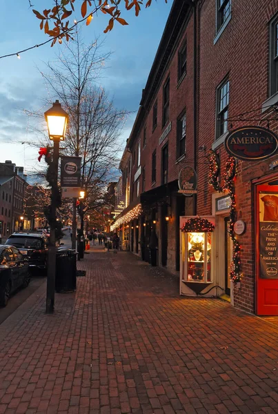 Alexandria Virginia December 2017 Företag Längs King Street Huvudgatorna Kör — Stockfoto