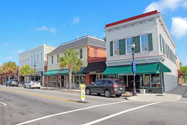 Beaufort South Carolina Abril 2017 Empresas Bay Street Perto Beira — Fotografia de Stock