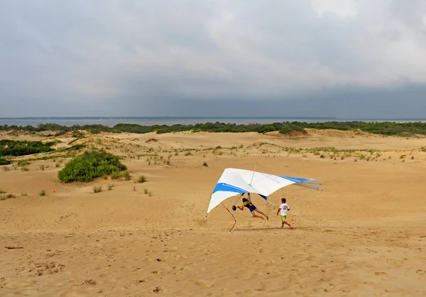 Nags Head Severní Carolina Června 2013 Student Připravuje Přistání Instruktorem — Stock fotografie