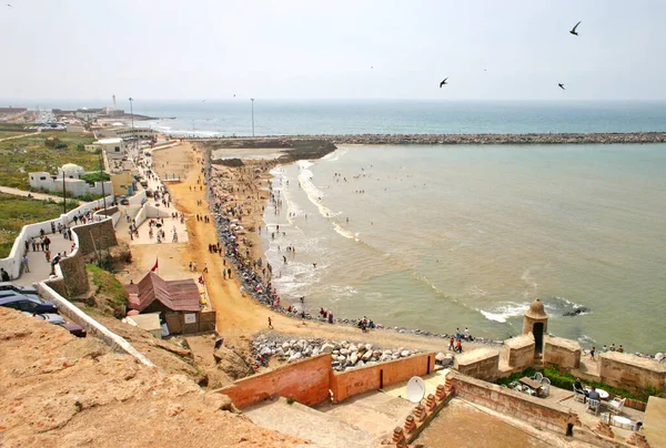 Rabat Morocco Maj 2006 Plaża Miejscu Ujścia Rzeki Bou Regreg Obrazy Stockowe bez tantiem