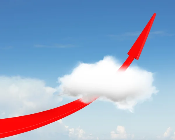 Red arrow pointing up — Stock Photo, Image