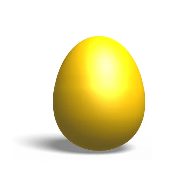 金の卵は、白で隔離 3 d イラストレーション — ストック写真