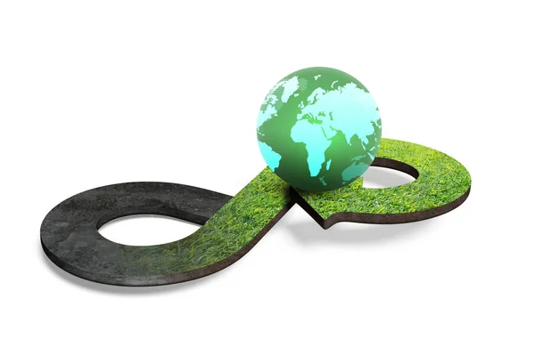Concepto de economía circular, representación 3D —  Fotos de Stock