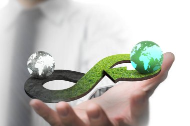 Green circular economy concept clipart