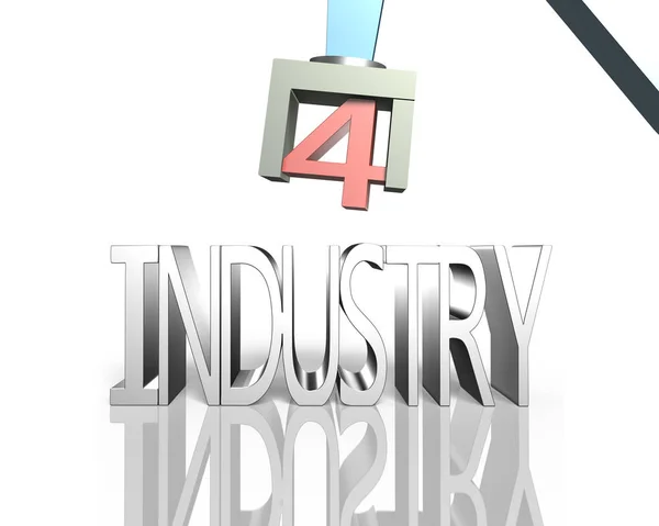 Concepto Industria 4.0, ilustración 3D —  Fotos de Stock