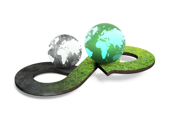 Concepto de economía circular, representación 3D — Foto de Stock
