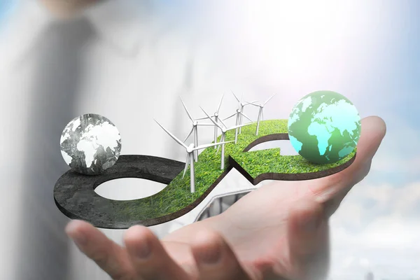 Green circular economy concept — Stock Photo, Image