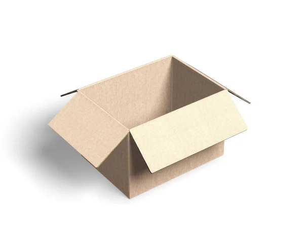 Boîte en carton ouverte, illustration 3D — Photo