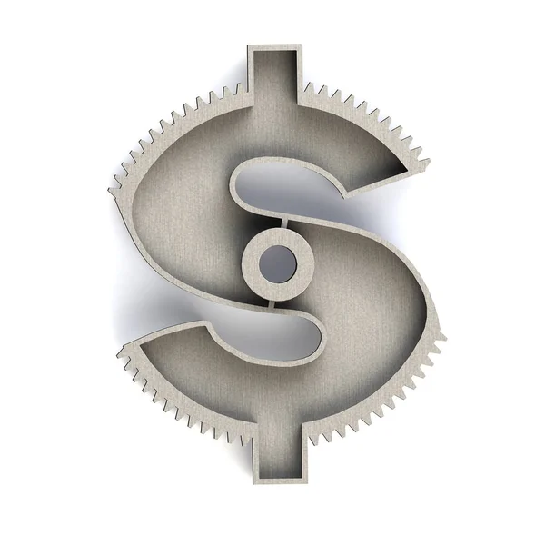 Equipo con símbolo de dólar, ilustración 3D . — Foto de Stock