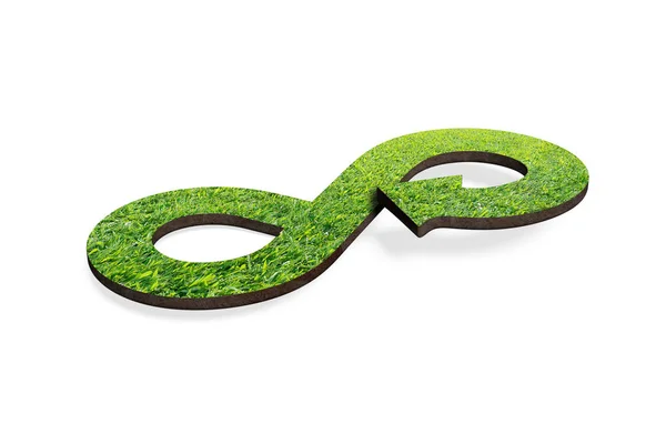 Conceito de economia circular verde, renderização 3D — Fotografia de Stock