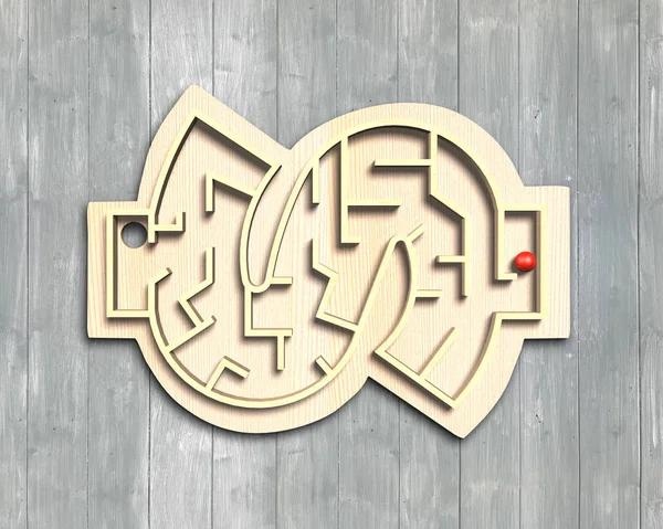 Labyrinth-Ballspiel in Geldkassette — Stockfoto