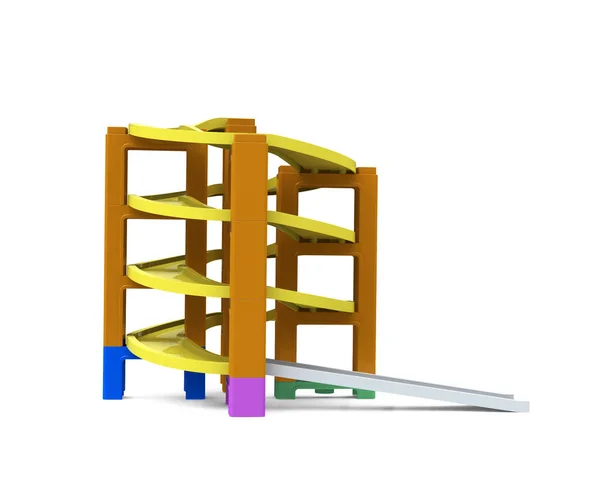 Spiral spåret i stapla block, 3d illustration — Stockfoto