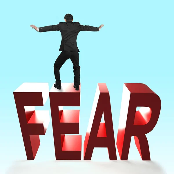 Concept of courage, overcoming fear and adversity. — Stock Photo, Image