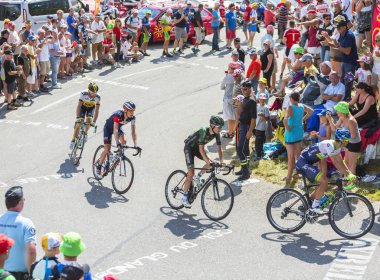 Grup bisikletçiler Col du Glandon - Fransa Bisiklet Turu 2015 tarihinde