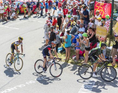 Grup bisikletçiler Col du Glandon - Fransa Bisiklet Turu 2015 tarihinde