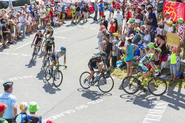 Grupa rowerzystów na Col du Glandon - Tour de France 2015 — Zdjęcie stockowe