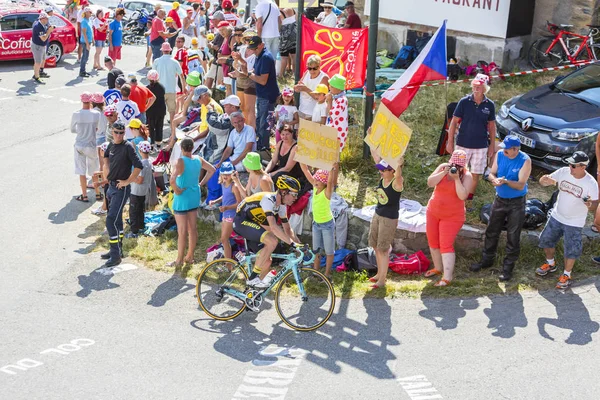 Cyklista Bram Tankink na Col du Glandon - Tour de France 2015 — Stock fotografie