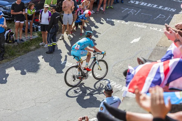 Cyklista Dmitrij Gruzdev na Col du Glandon - Tour de France — Stock fotografie