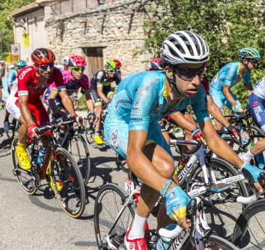 Bisikletçi Fabio Aru Mont Ventoux - Fransa Bisiklet Turu 2016 üzerinde