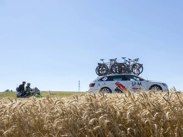 Het Team voor technische auto van de Iam in de vlakte - Tour de France 2016 — Stockfoto