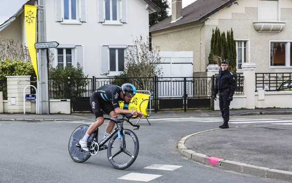 El ciclista Luke Rowe - París-Niza 2016 — Foto de Stock