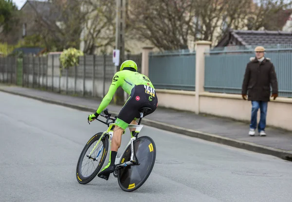 Bisikletçi Pierre Rolland - Paris-Nice 2016 — Stok fotoğraf