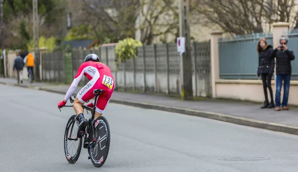 The Cyclist Cyril Lemoine - Paris-Nice 2016 — Stock Photo, Image