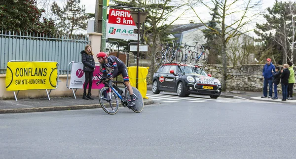 La presa del ciclista Laurens ten - París-Niza 2016 —  Fotos de Stock
