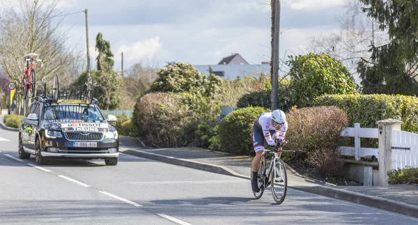 O ciclista Edward Theuns - Paris-Nice 2016 — Fotografia de Stock