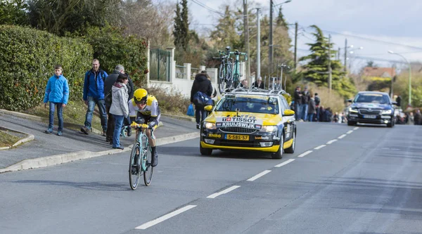 De fietser Steven Kruijswijk - Parijs-Nice 2016 — Stockfoto